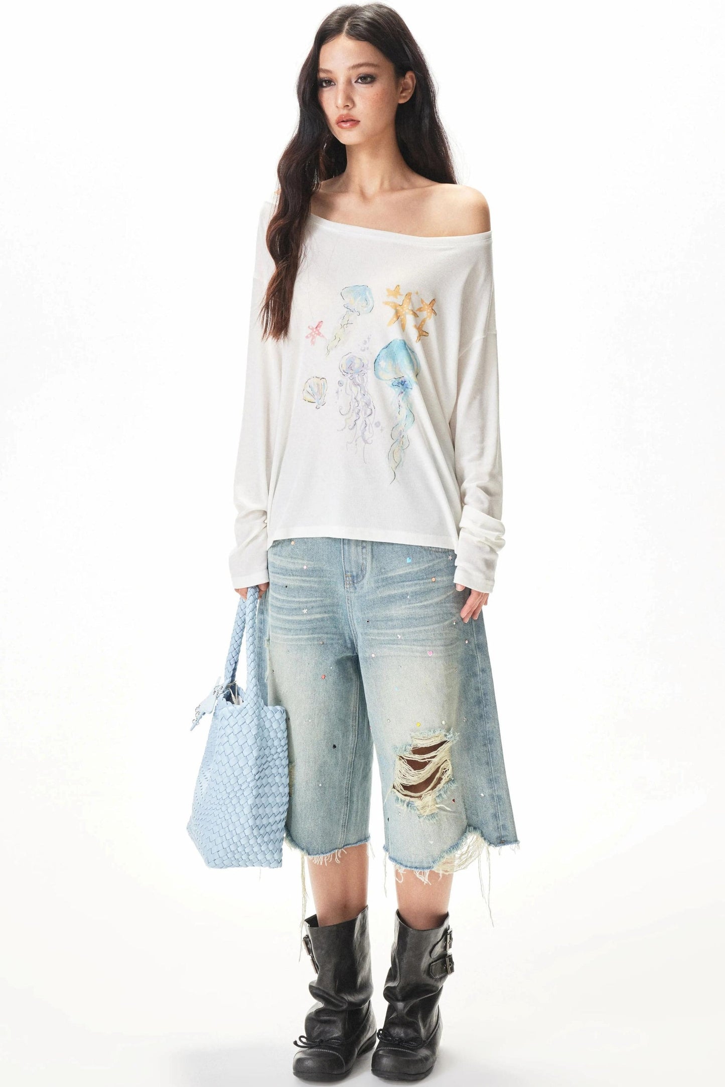 Watercolor Hand-painted Blouse