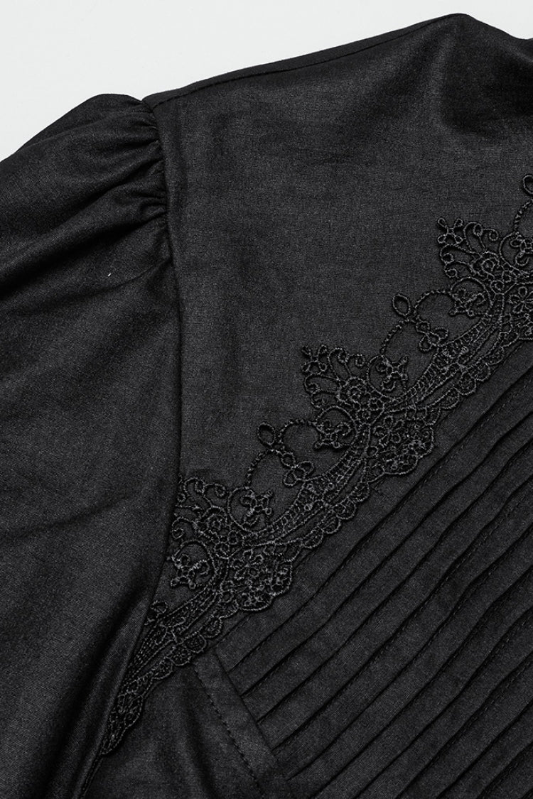 Black Long Puff Sleeves Lace Gothic Blouse