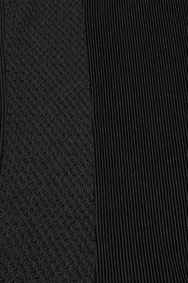 Black Round Collar Sheer Mesh Color Matching Rivet Punk Vest