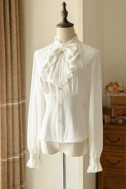 Big Bow Blouse + Retro Suspender Skirt