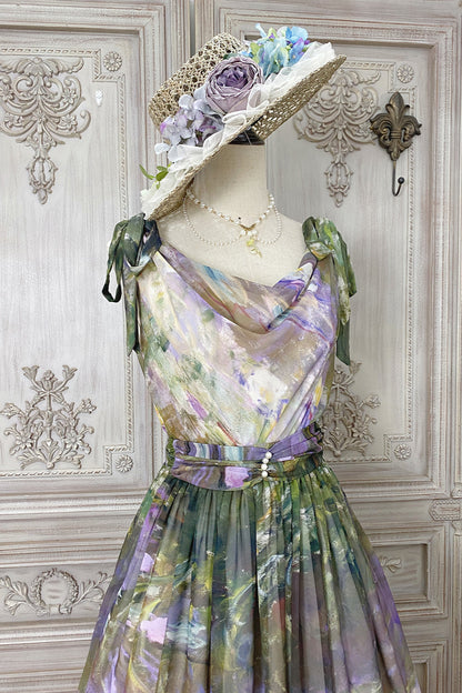 Marble Resort Chiffon Print Dress