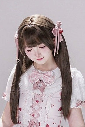 [pre-order Deadline: May 5] Pink Cherry Print Lace Ribbon Bunny Ear Apron Jsk Dress + Accessories