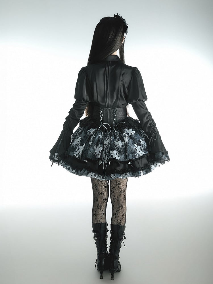[pre-order Deadline: May 13] Bone Iris Gothic Black Ruffle Shirt + Corset Skirt + Accessories