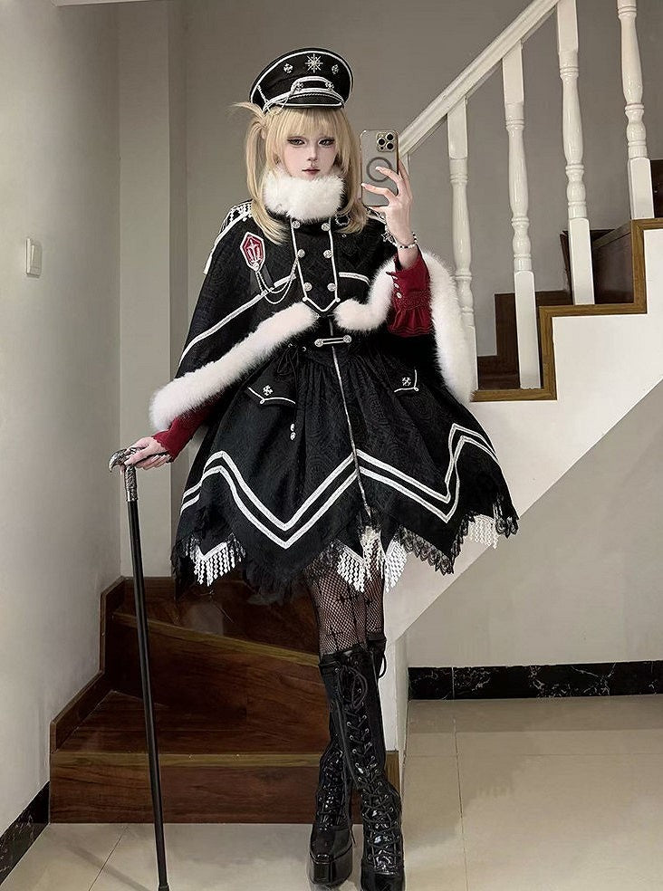 [pre-order Deadline: April 23] Dawnbreaker Gothic Jacquard Military Bustier Suspender Dress