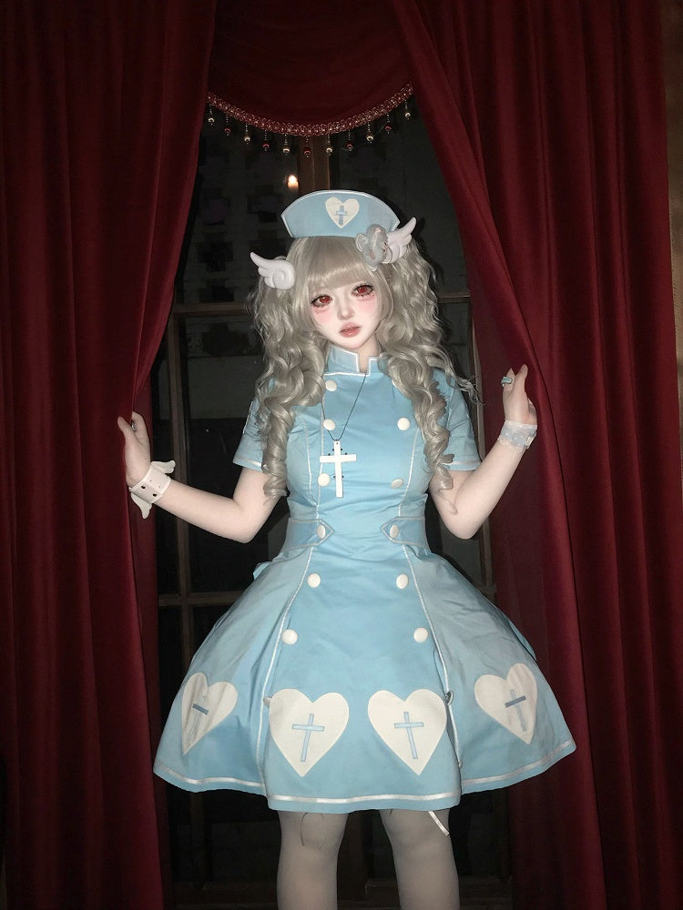 [pre-order Deadline: May 4] Heart Cross Nurse Cosplay Lolita Dress