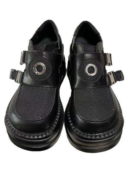 Ring Buckle Power Wedge Sole Shoes