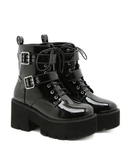 Dark Y2k Hot Girl Belt Buckle Platform Shoes