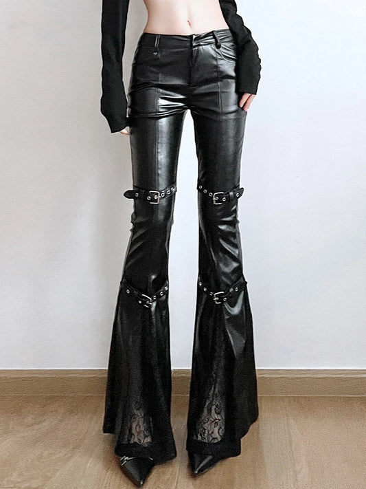 Leather Flare Pants