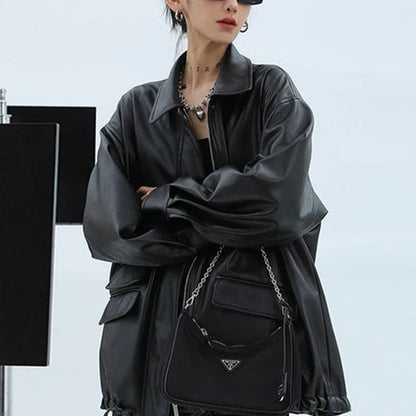Oversized Leather Jacket