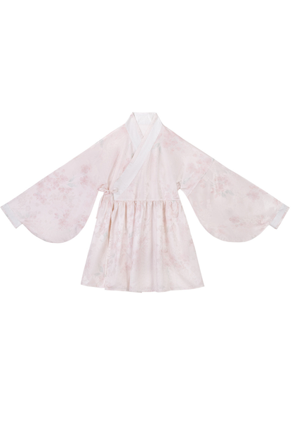 Retro White Peach Petticoat Dress Set