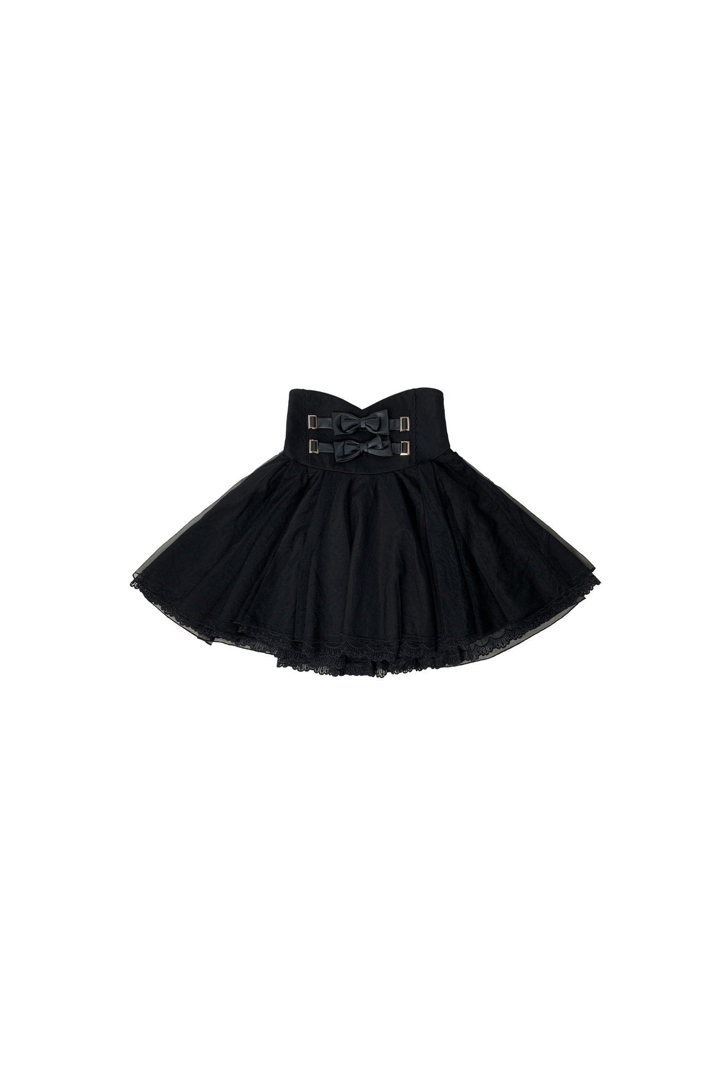 [pre-order] Sweet Dark Kawaii Ribbon Blouse + High Waist Skirt + Large Ribbon
