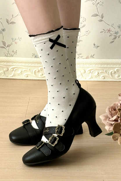 Retro Lolita Square Heel Shoes