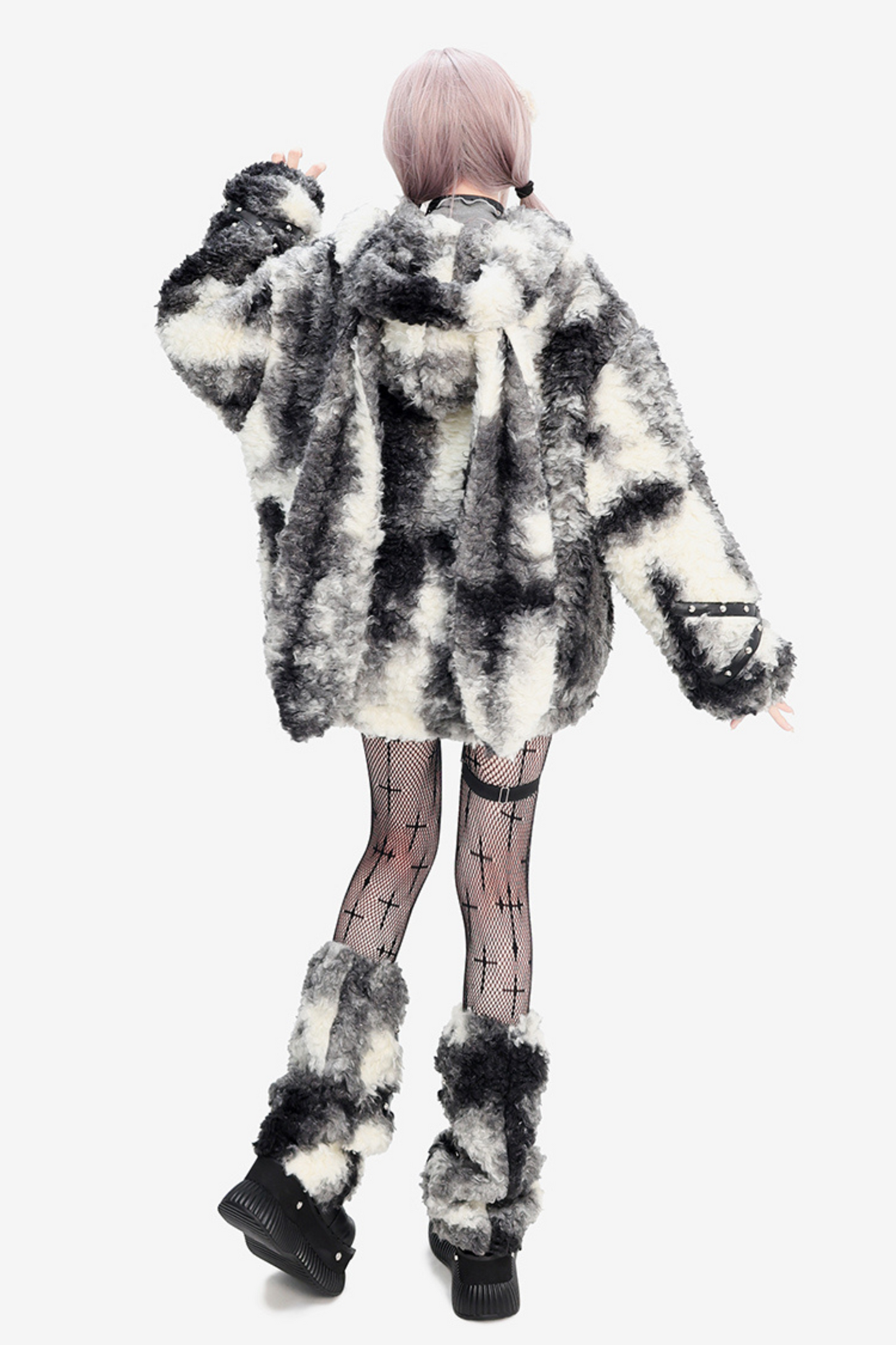 Bunny Mode Hooded Coat + Fur Leg Covers