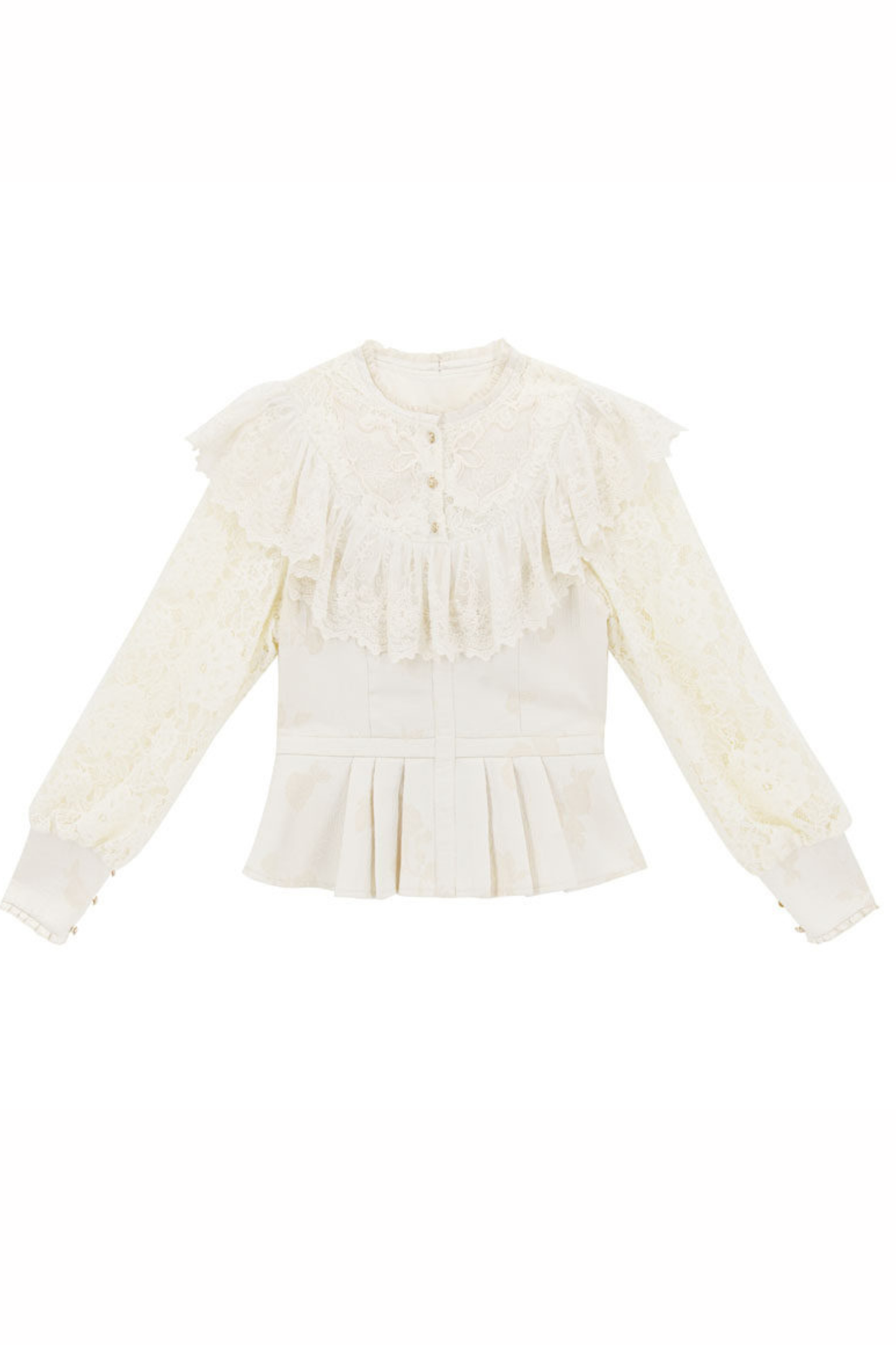 Lace Patchwork Top + Long Skirt + Belt