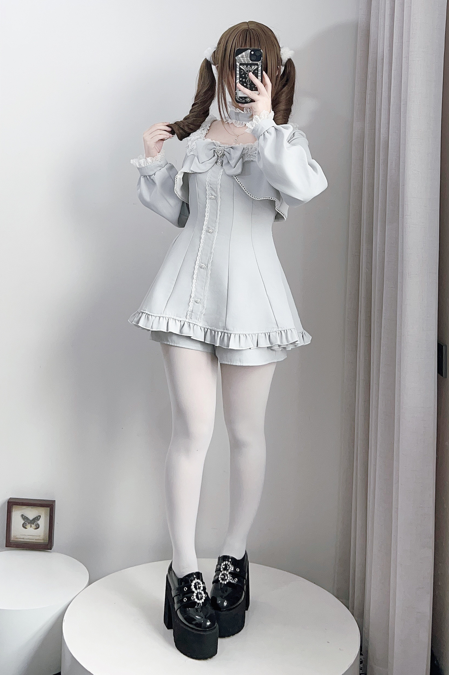 Jirai Flare Fake Two Piece Dress
