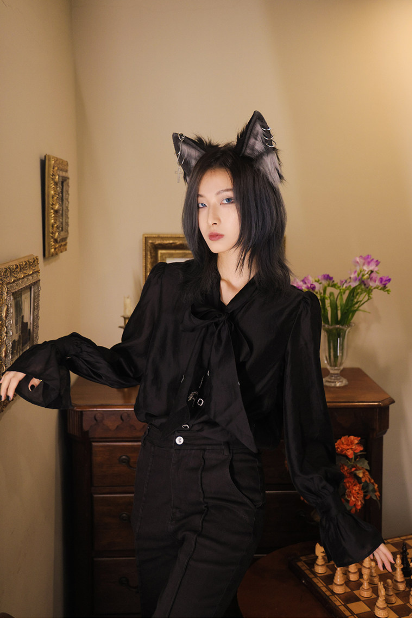 Chiffon Dark Shirt