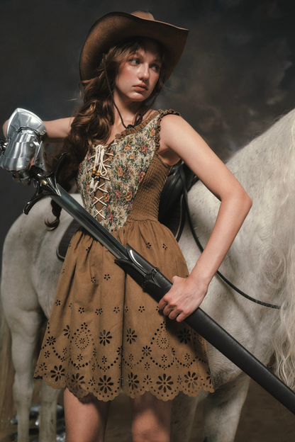 Western Suede Vest Dress