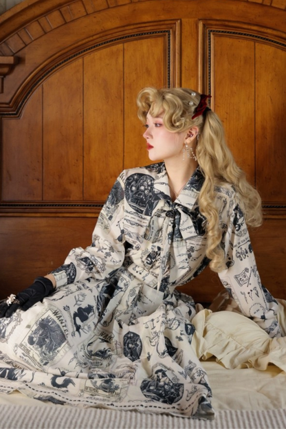 Lantern Sleeve Ribbon Handsome Blouse