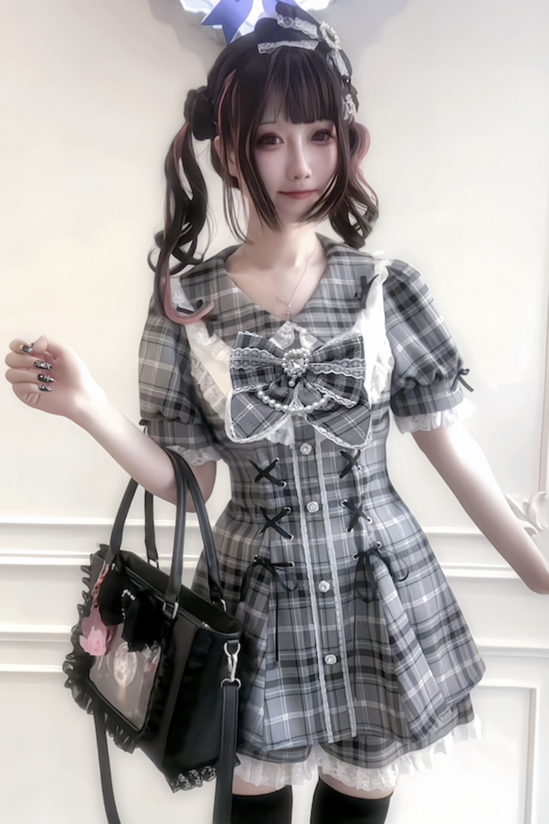 Ribbon Puff Sleeve Top + Inner Pants