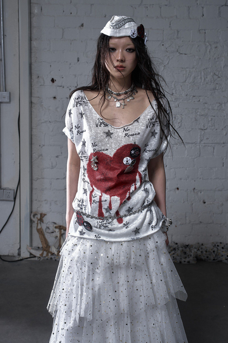 Y2k Tight Print Top