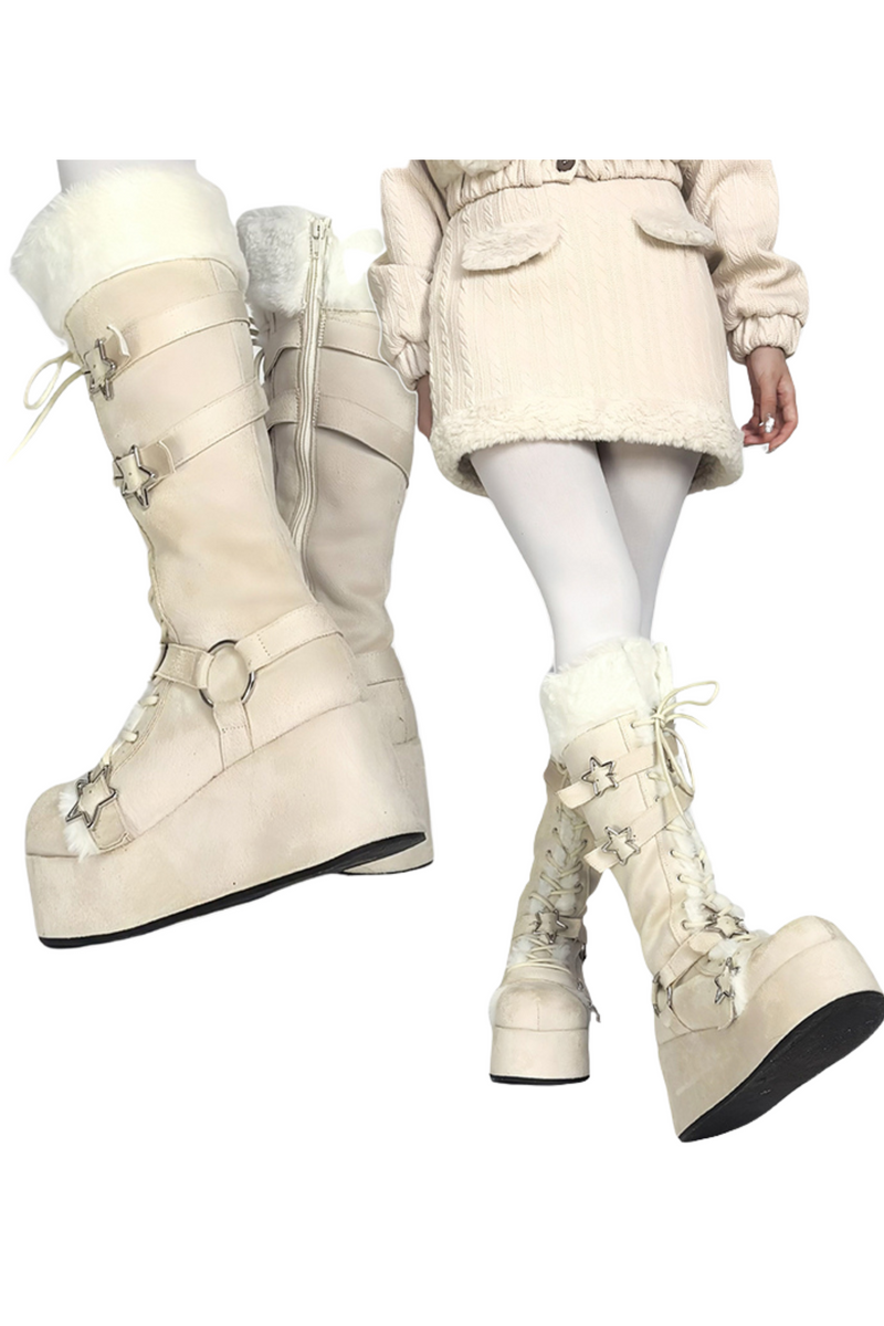 Subculture Fur Star Long Boots
