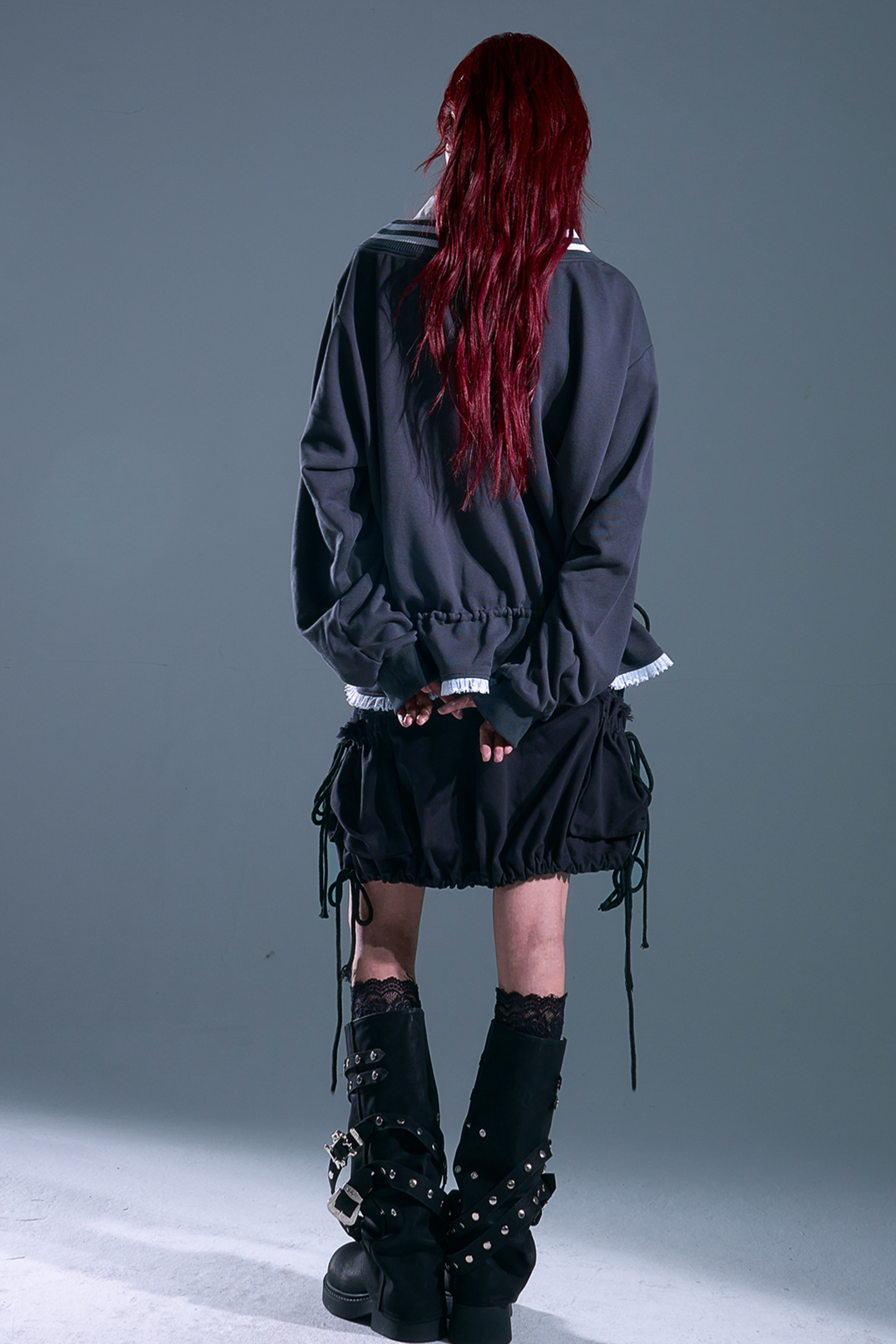 Drawstring Loose Sweatshirt