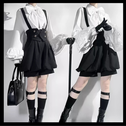 [pre-order] Retro Dark Prince Ribbon Shirt + Tail Shorts