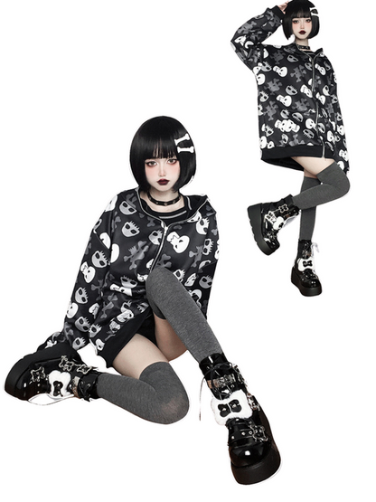 Small Bone Denim Round Toe Platform Short Boots