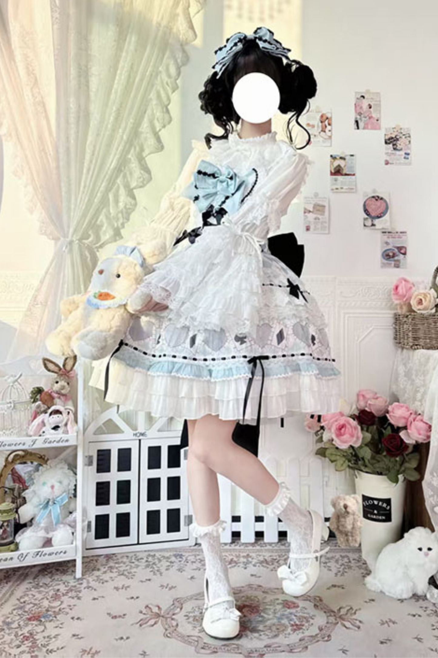 [pre-order] Mint Sweet Suspender Dress + Headband + Big Ribbon