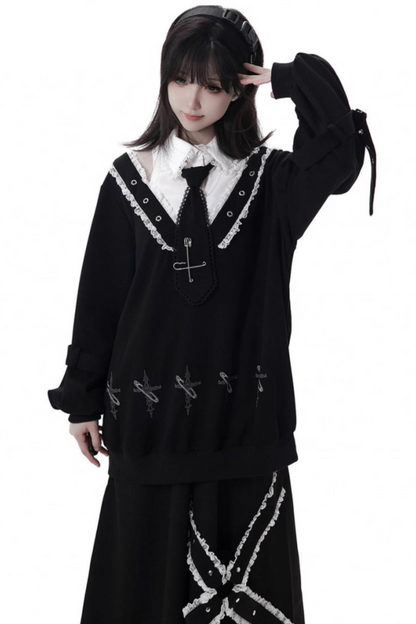 Big Swing Shirt Design Top + Hooded Dress + Long Culottes