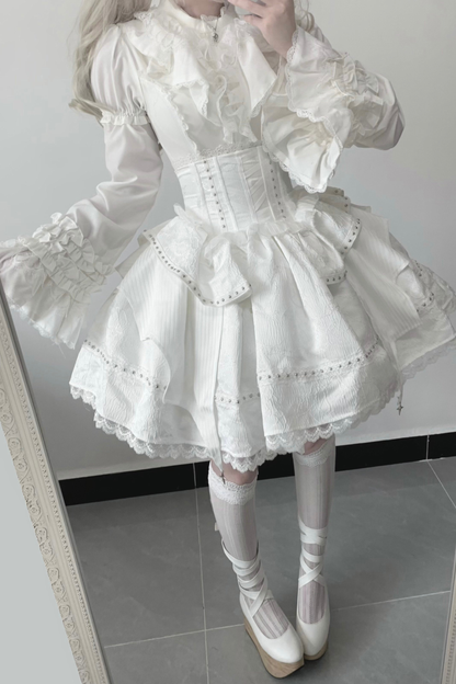 Frilled Gothic Lolita Blouse + Flower Collar