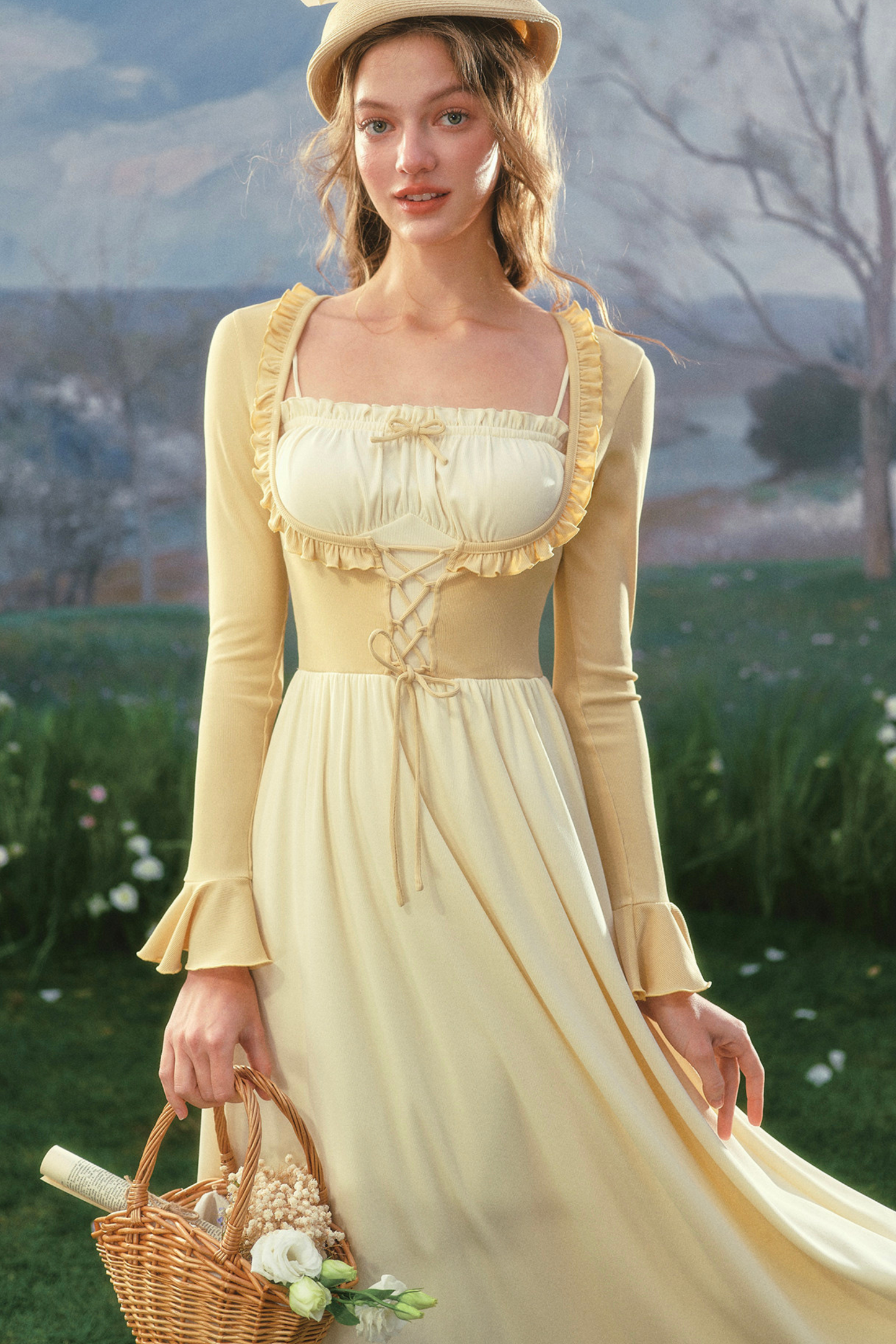 Lace Color Blocking Dress