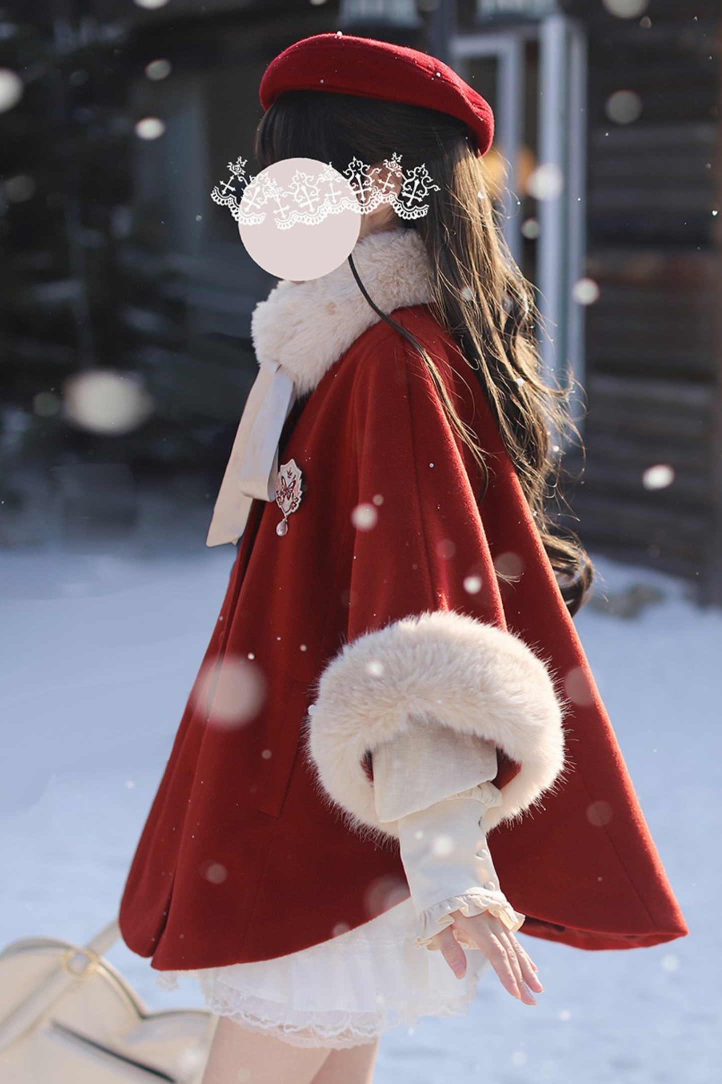 [pre-order] Sweet Cape Coat + Shirt + Wool Beret + Badge