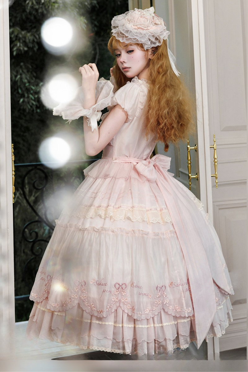Sweet Cherry Lolita Dress + Jsk + Hairband + Hat + Necklace + Sleeve