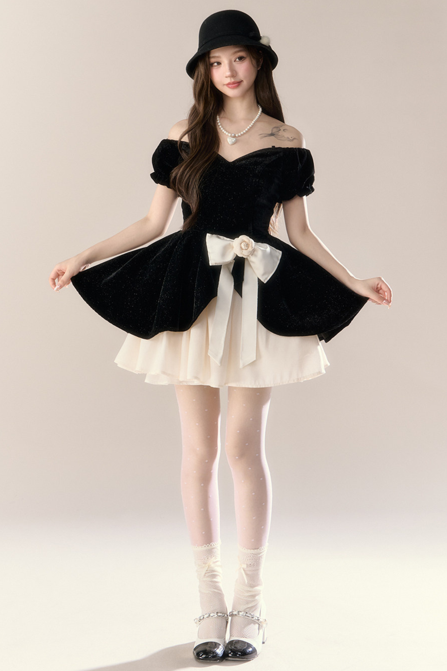 Velvet Girly French Banquet Dress