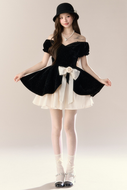 Velvet Girly French Banquet Dress