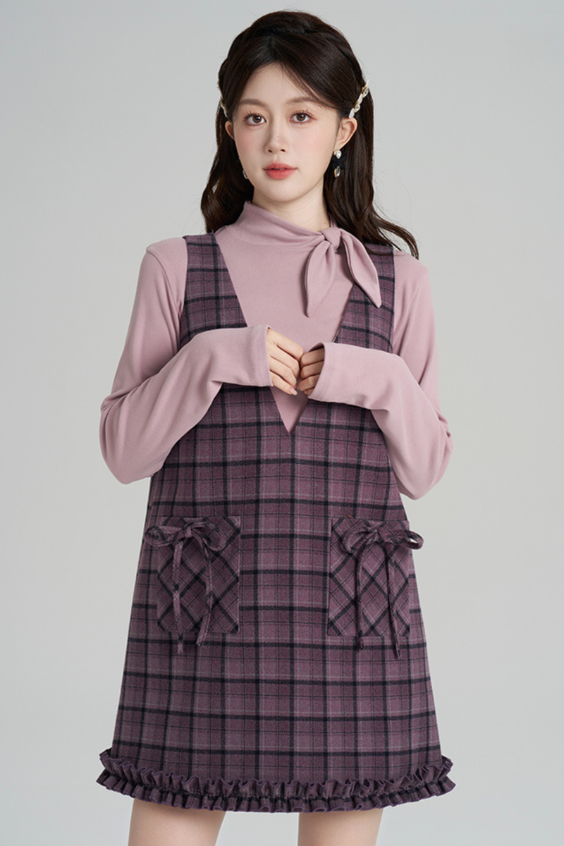 Purple Plaid Ruffle Dress + Top
