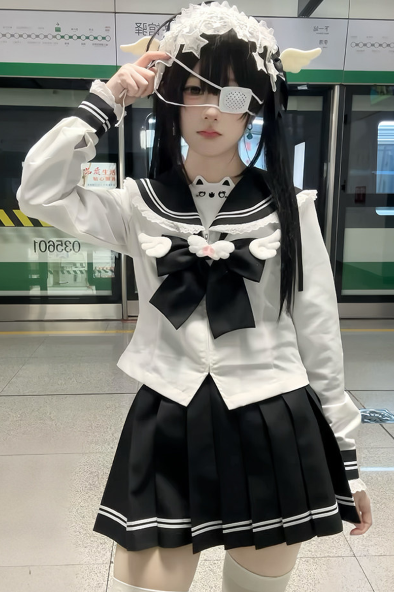 Sweet Sailor Top + Skirt + Tie