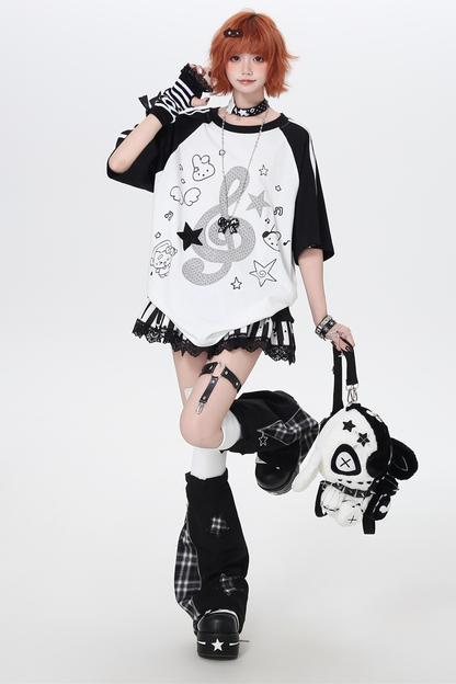 Music Raglan Oversized Top