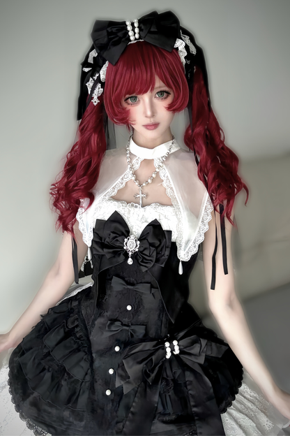 Dark Paradise Jsk + Detachable Collar + Waist Ribbon + Back Ribbon + Tail Veil