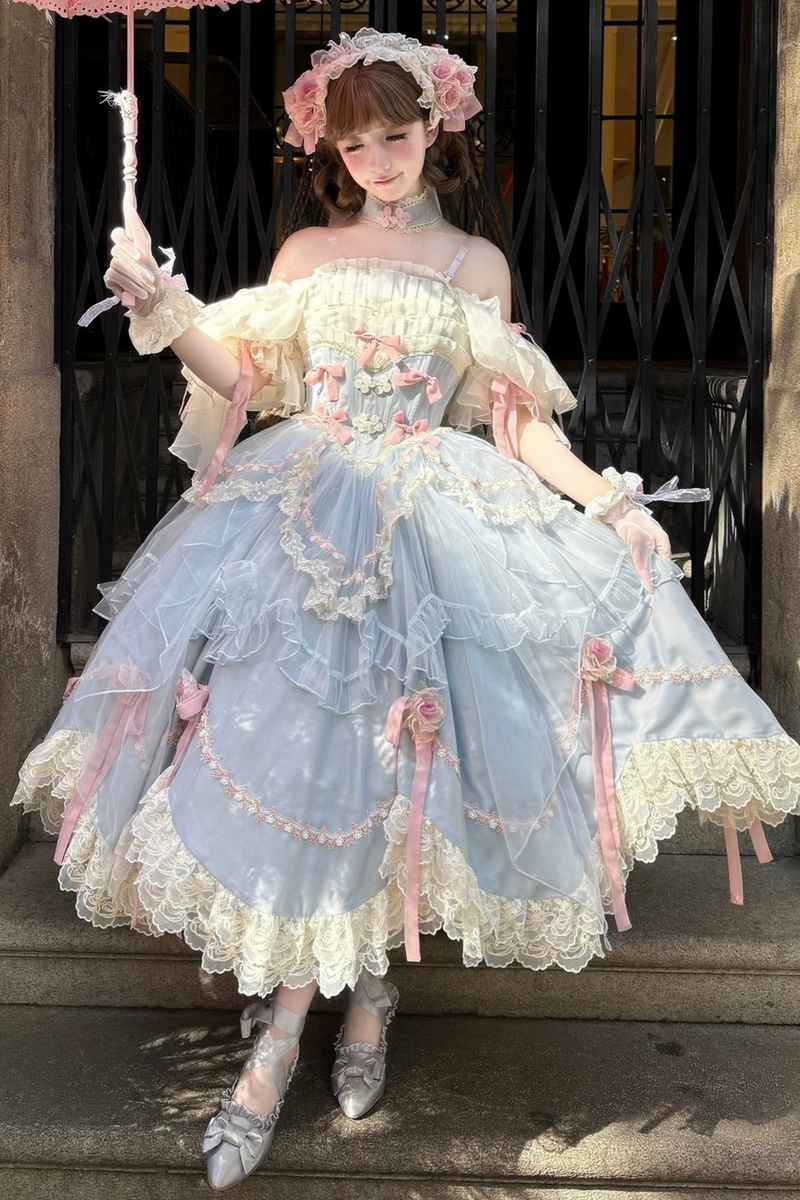 Sweet Princess Dress + Train + Veil + Accessories