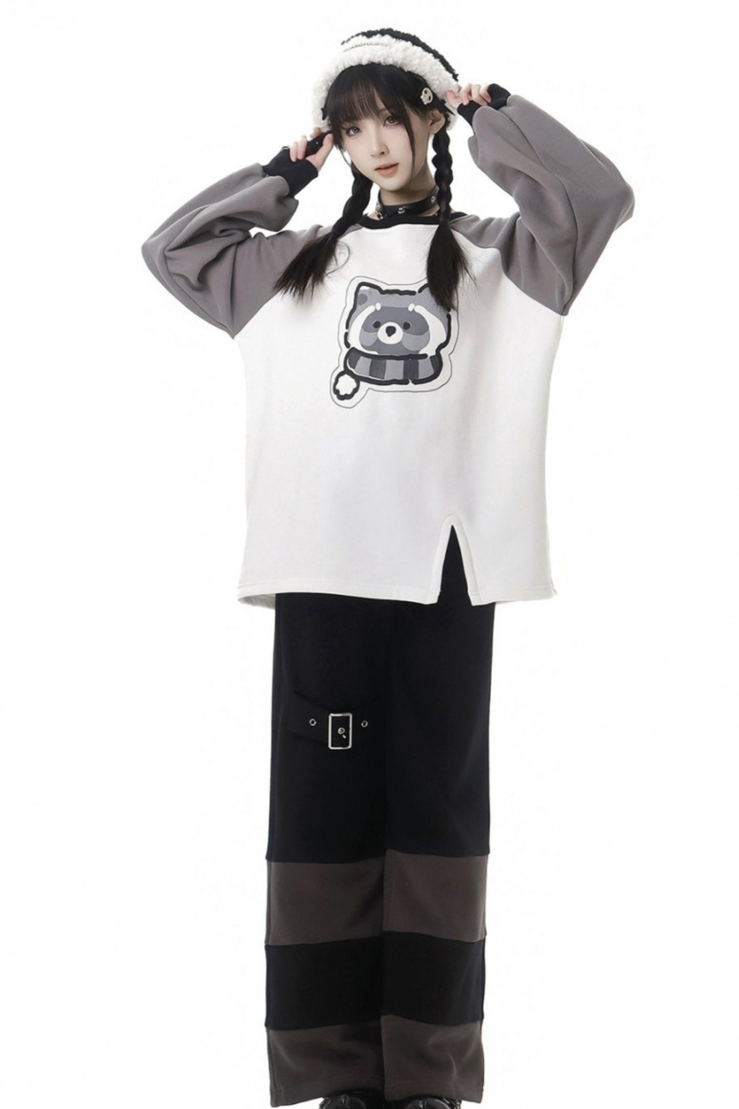 Raccoon Fur Jacket + Sweatshirt + Skirt + Pants + Leg Sleeve