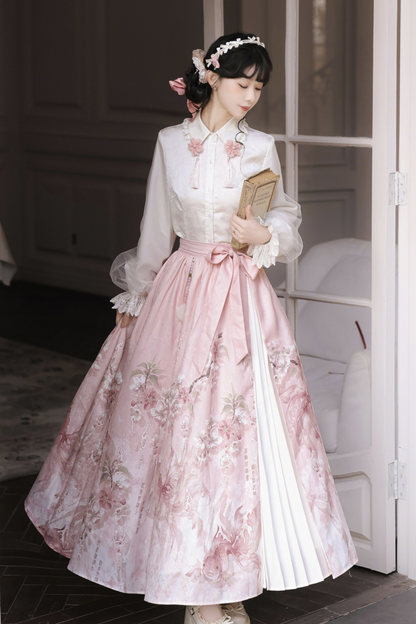 Sweet Flower Shawl + Blouse + Skirt