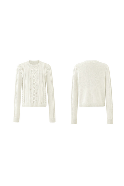 Wool Twist Knit + Knit Flare Wide Pants + Knit Muffler