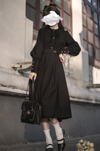 [pre-order] Black Swan Retro Two-tone Dress