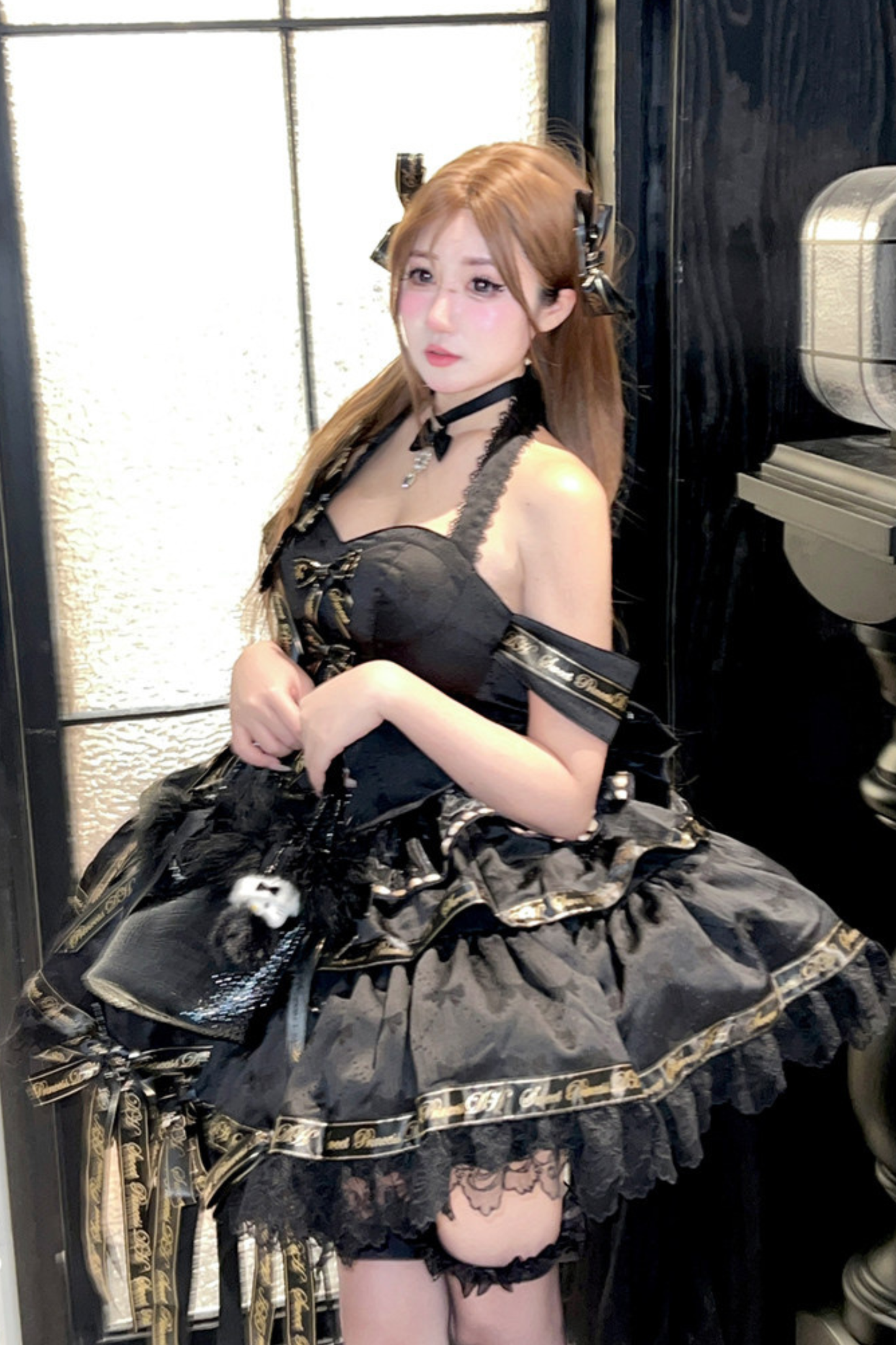 Many Logo Ribbon Princess Dress + Badge + Head Accessory + Tail
