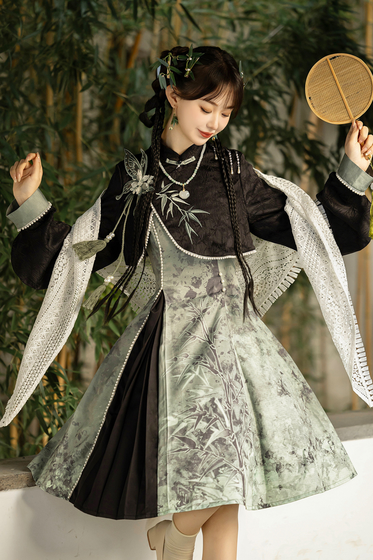 Neverland Smoked Chinese-style Lolita Suspender Dress + Short Chinese-style Jacket