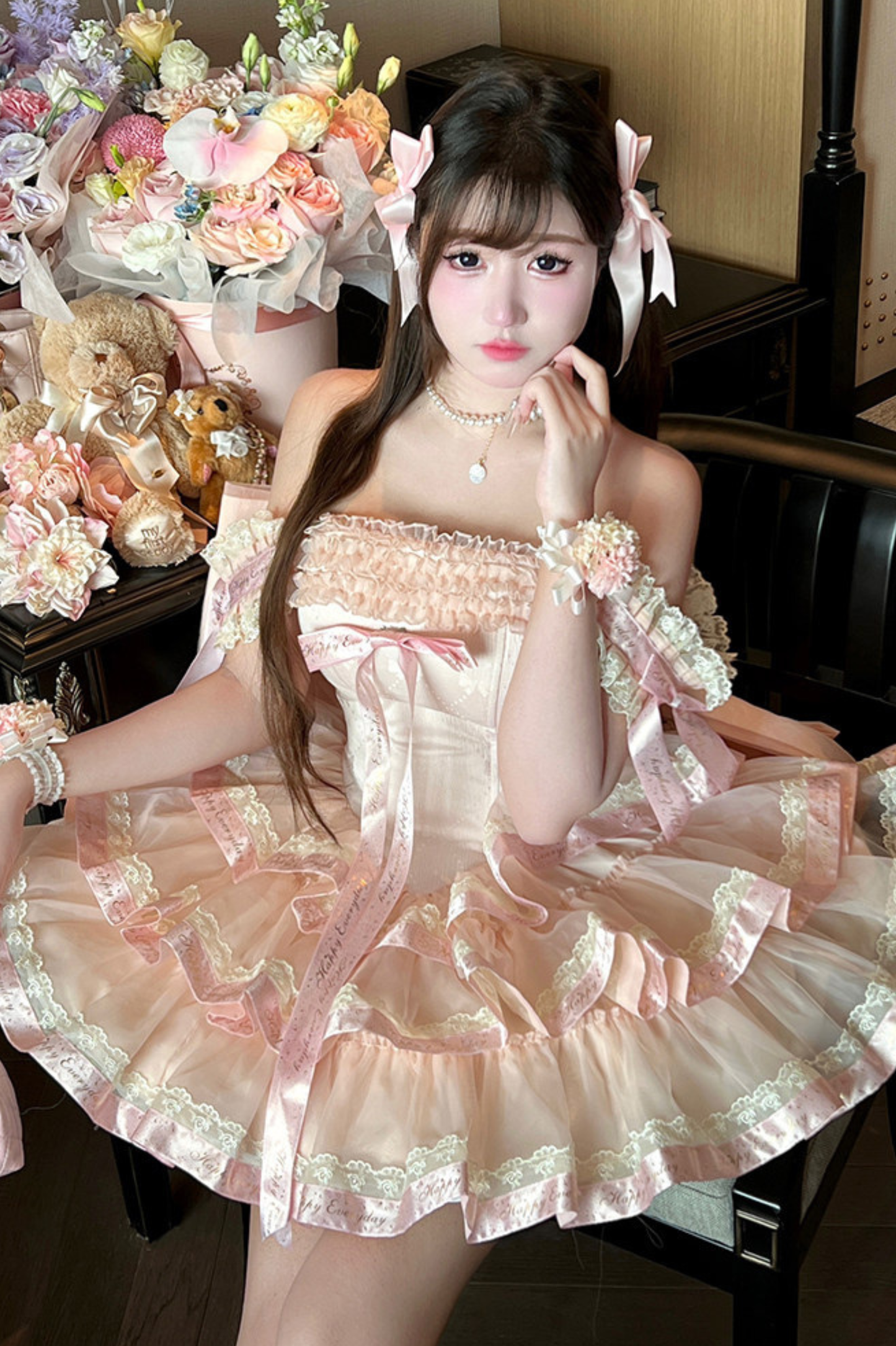 Sweet Princess Lolita Dress + Big Ribbon
