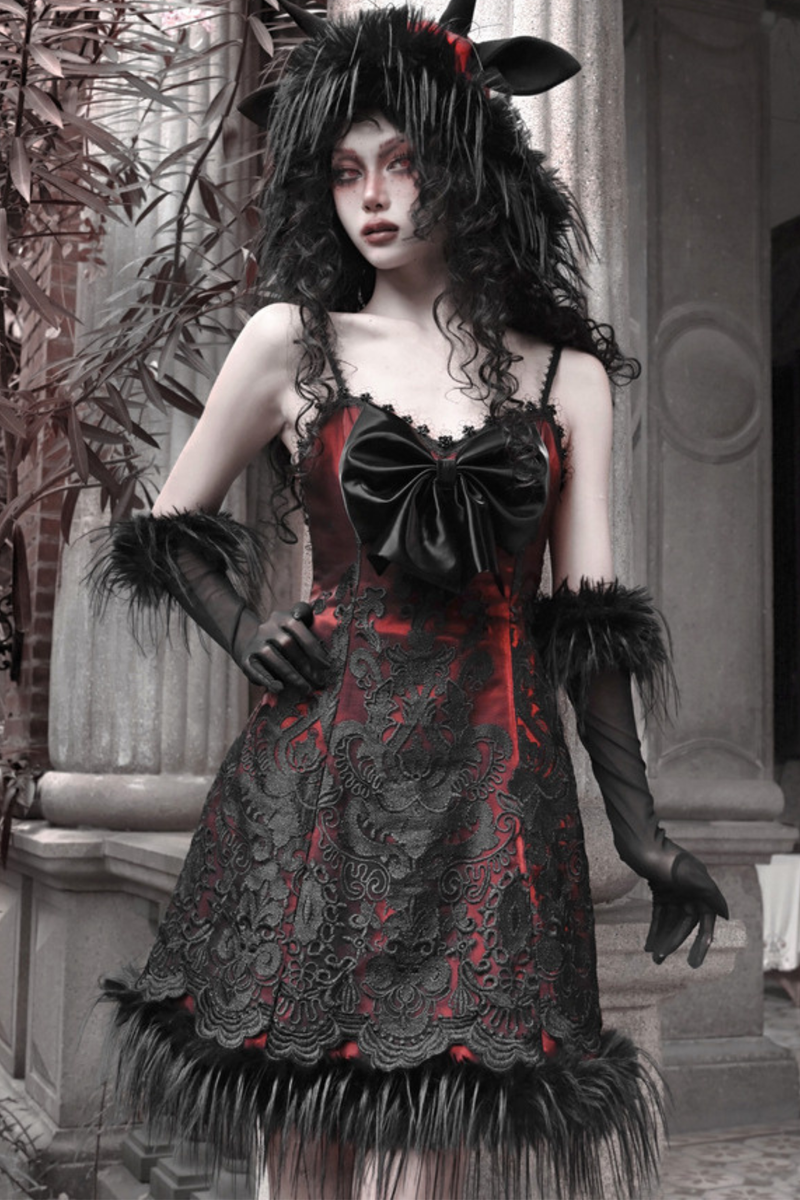 Dark Gothic Slim Slip Dress