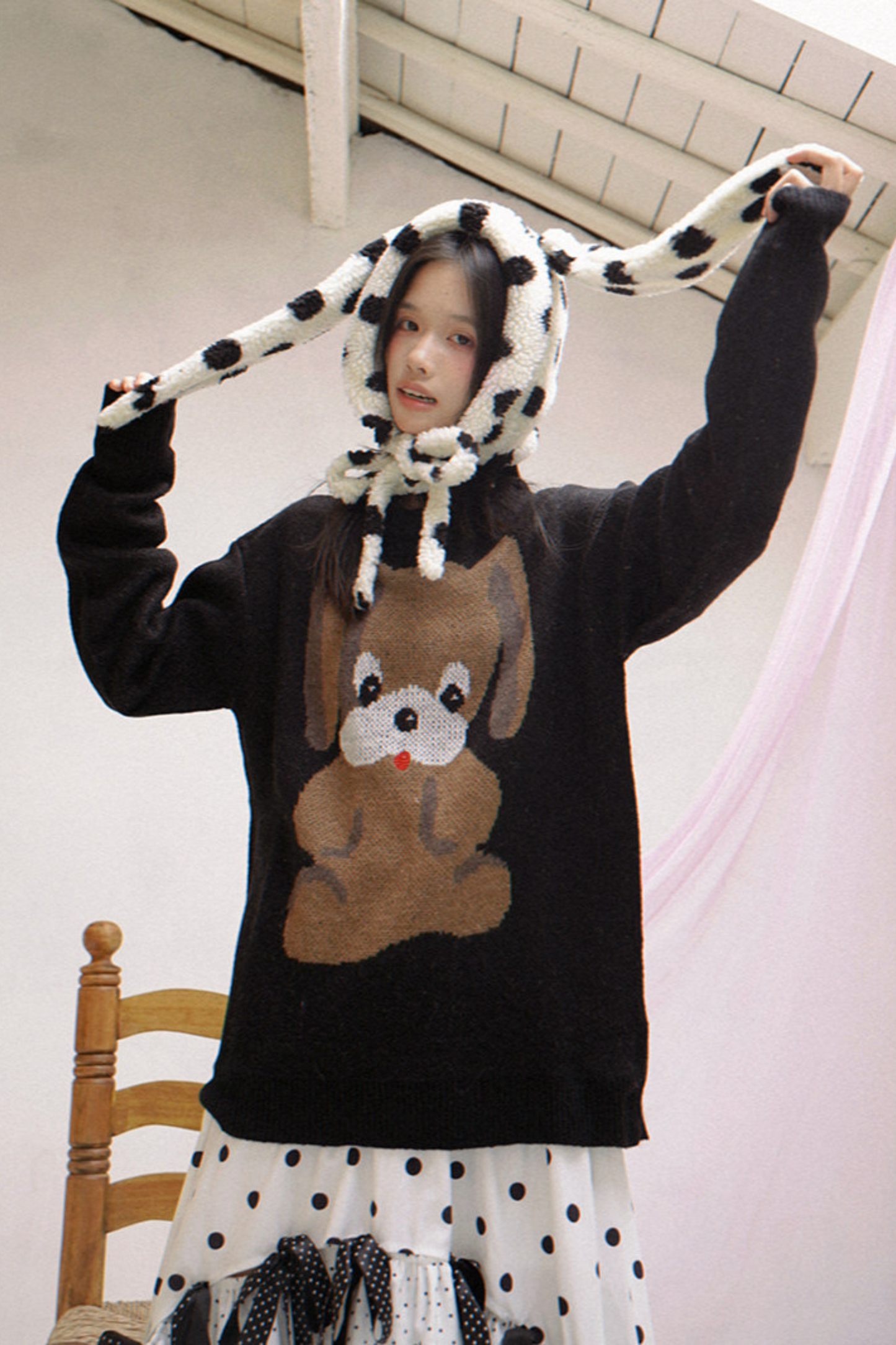 Polka Dot Lamb Wool Hat